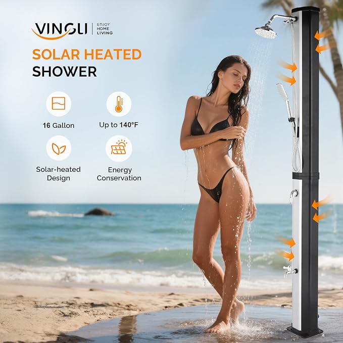 VINGLI Solar Heated Shower, 2-Section - Image 2