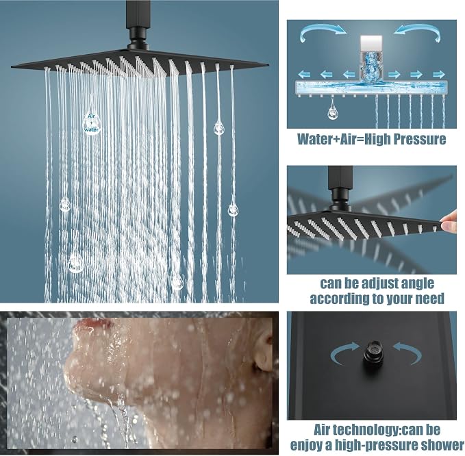 Aolemi Ceiling Mount Shower System Rain Shower Head - Image 3