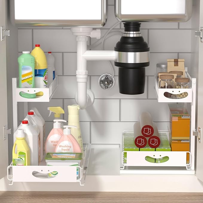 Under Sink Organizer with Pull-Out Drawers, Kitchen Sink Organizer, 2 Tier - Image 3