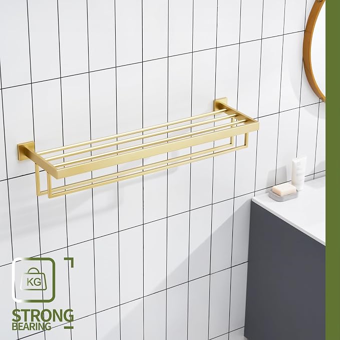 KOKOSIRI 32'' Towel Shelf Holder Bathroom Towel Rack - Image 3