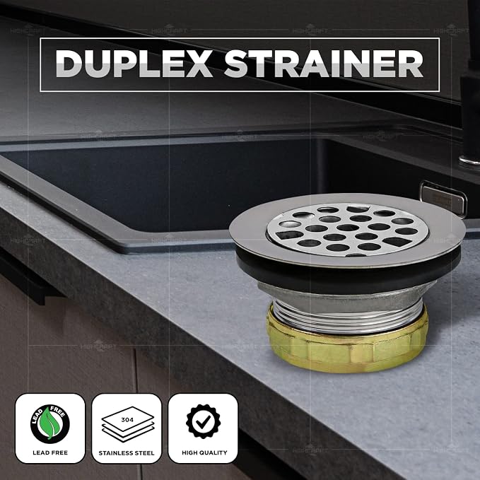 Everflow Stainless Steel Duplex Sink Strainer - Image 2