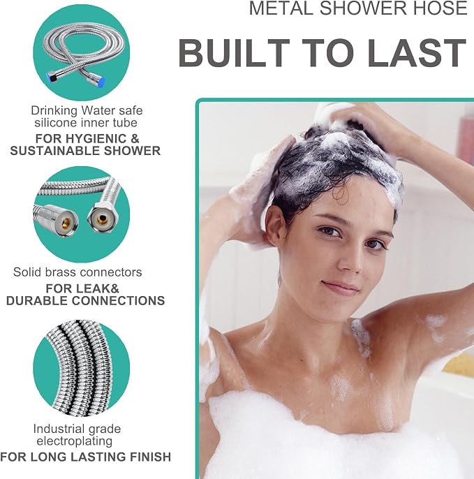 Adjustable Handheld Shower Head Holder and Hose- Premium ABS Bracket- 360 - Image 7