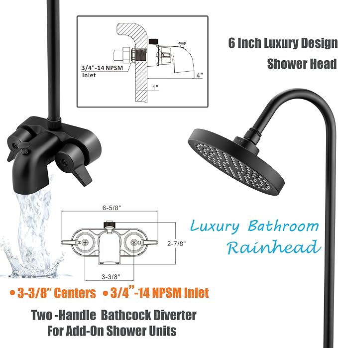 Clawfoot Tub Shower Kit, Add On Shower - Image 3