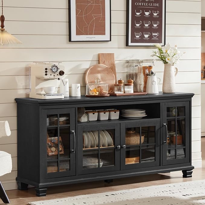 Large Black Sideboard Buffet Cabinet - Image 3