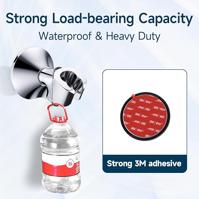 BRIGHT SHOWERS Strong Adhesive Shower Head Holder - Image 3