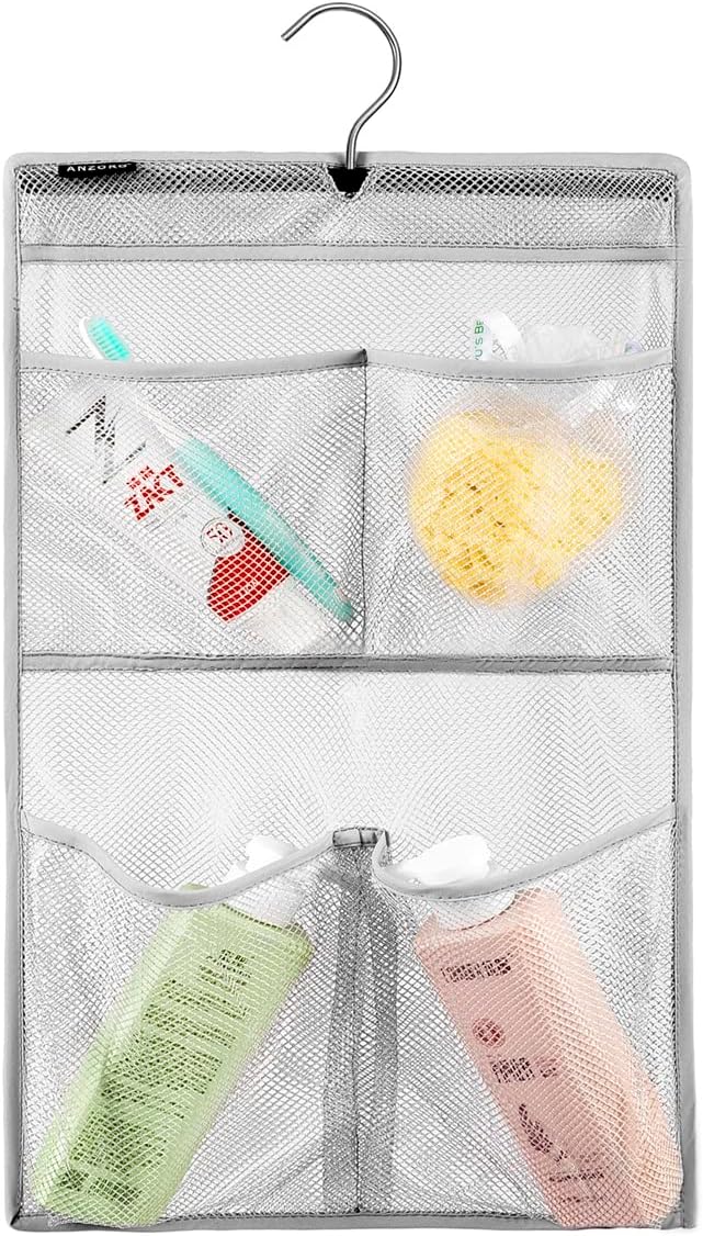 Mesh Shower Organizer Hanging Caddy Quick Dry Bathroom Storage by ANZORG