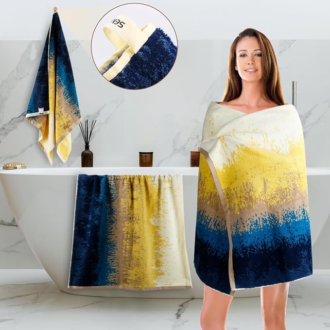 SEMAXE Luxury Bath Towel for Bathroom, 100% Cotton Towel - Image 2