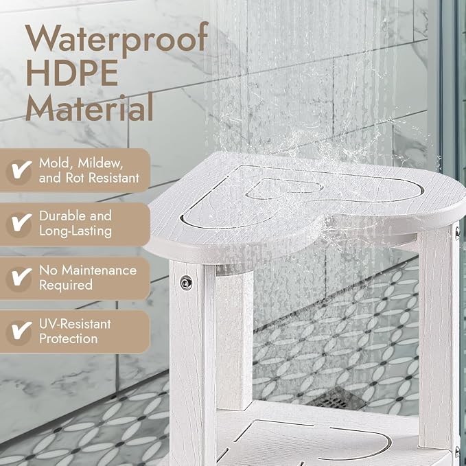 Corner Shower Stool for Inside Shower - Image 5