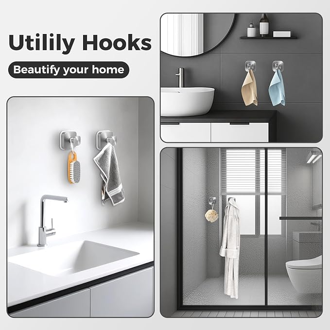 Shower Hooks for Inside Shower, Reusable Suction Cup Hooks for Glass Window - Image 6