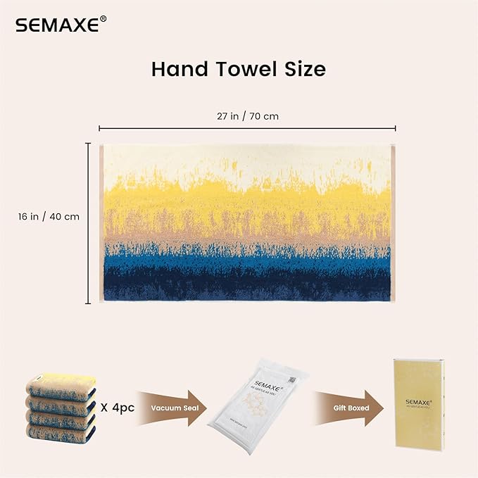 SEMAXE Hand Towels for Bathroom, 100% Cotton Towels - Image 2
