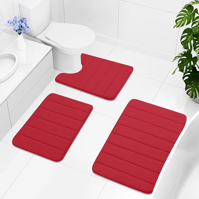 Buganda Memory Foam Bath Mat, Ultra Soft and Non-Slip Bathroom Rugs, Water - Image 8