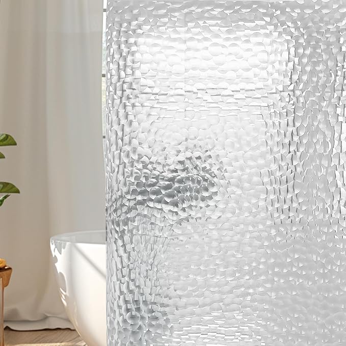 WELTRXE Extra Long Shower Curtain Liner, 72x78 Inch 3D Clear Bubble Heavy Duty by WELTRXE