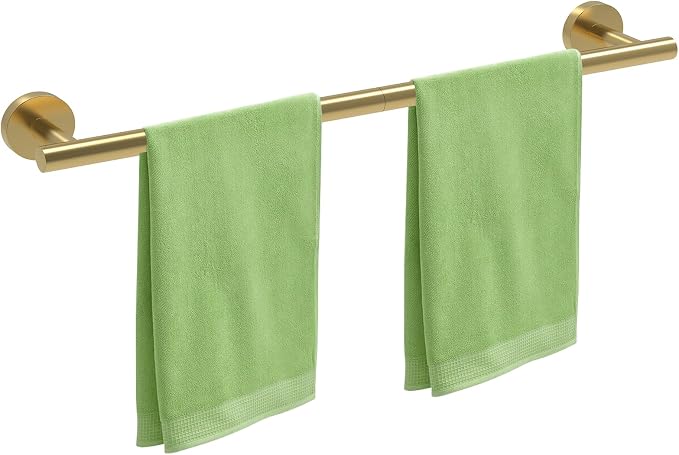 24 Inch Brushed Gold Towel Bar for Bathroom Wall, SUS304 Stainless Steel by DIYMyHome