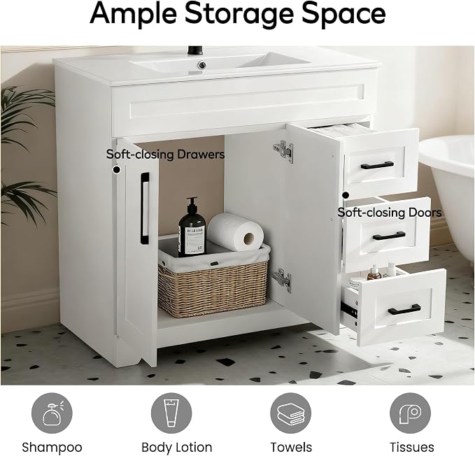 36” Luxurious Bathroom Vanity - Image 5