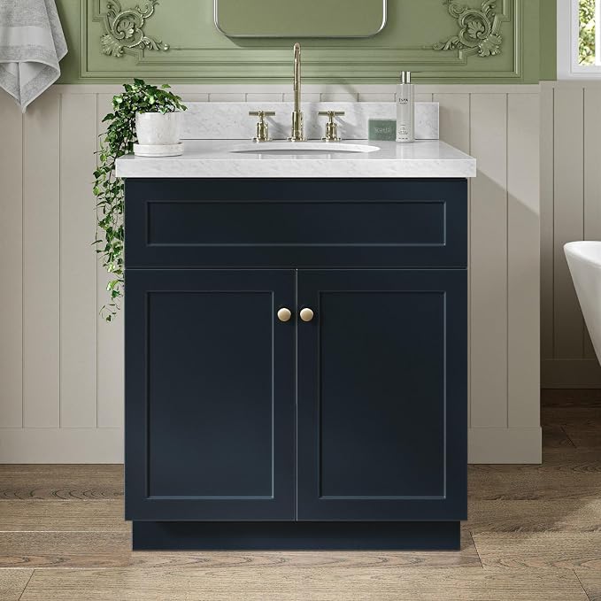 ARIEL Hamlet 31 Inch Midnight Blue Bathroom Vanity - Image 4