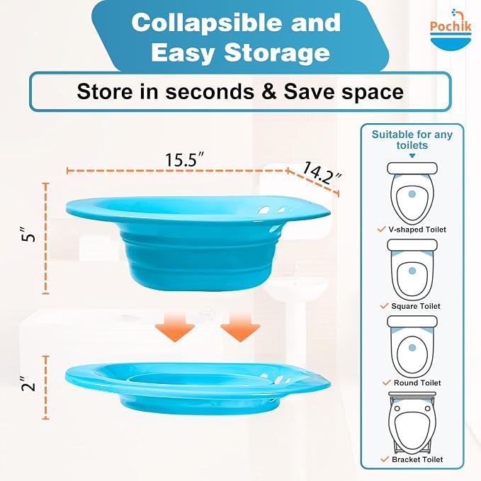 Pochik Sitz Bath for Toilet Seat Hemorrhoids and Postpartum Care, Yoni Steam - Image 4