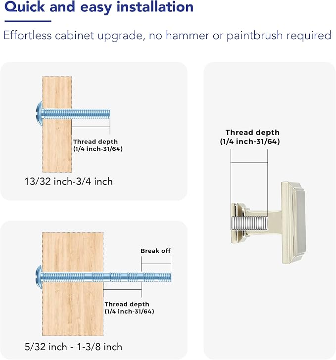 Ravinte Hardware 10 Pack Kitchen Cabinet Pulls Square Drawer Single Hole - Image 3