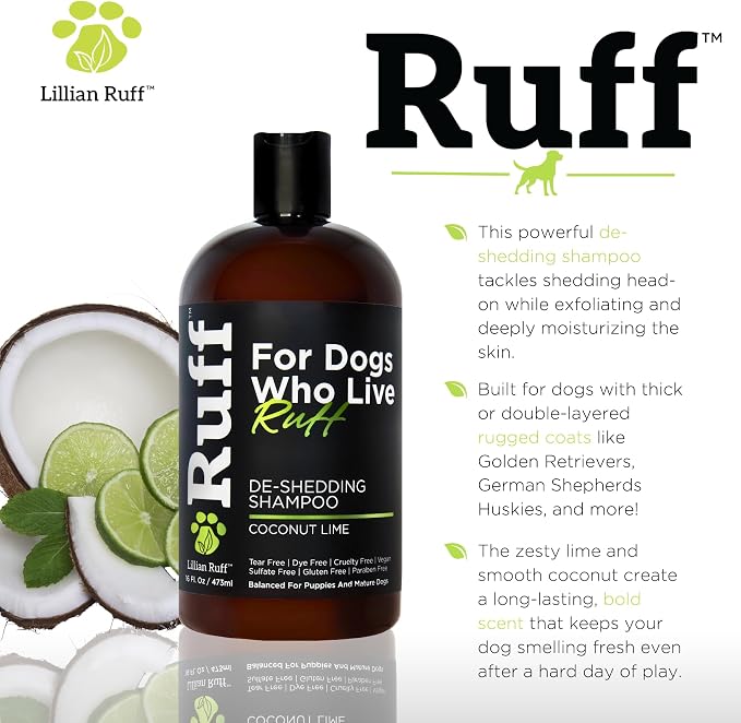 Ruff by Lillian Ruff Deshedding Dog Shampoo | Coconut Lime | Vitamin E - Image 3