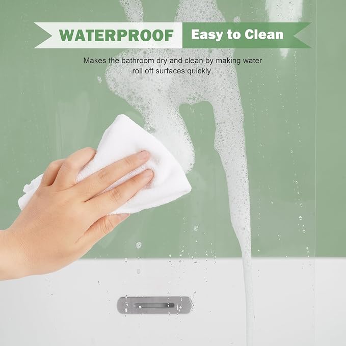 UFRIDAY Clear Stall Long Shower Curtain Liner 60 x 84 inch, EVA Waterproof - Image 4