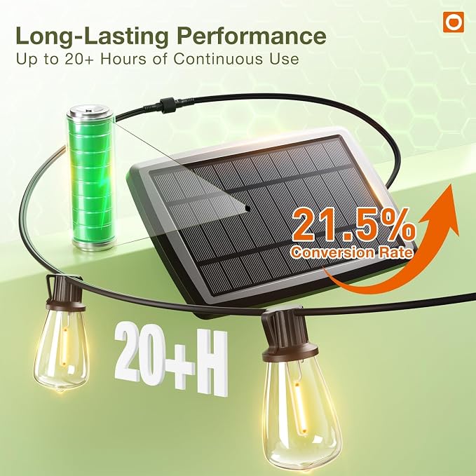 addlon 54 FT Solar String Lights Waterproof, Patio Lights Solar Powered - Image 6