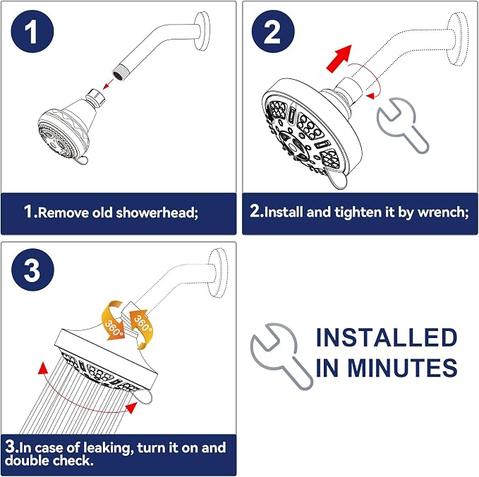HOPOPRO Upgraded 9 Settings High Pressure Shower Head, NBC News Recommended - Image 6