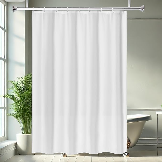 AooHome White Stall Size Bathroom Curtain by AooHome