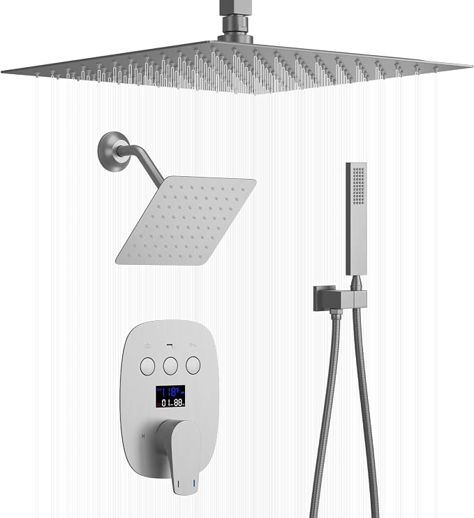 Shower System Brushed Nickel Shower Faucet Set by KATAIS