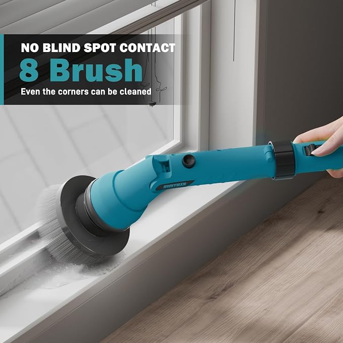Alloyman 1200RPM Electric Spin Scrubber, 20V Replaceable Battery, Shower - Image 5