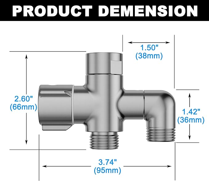 3-Way Shower Diverter Valve, 1 Inlet - Image 5