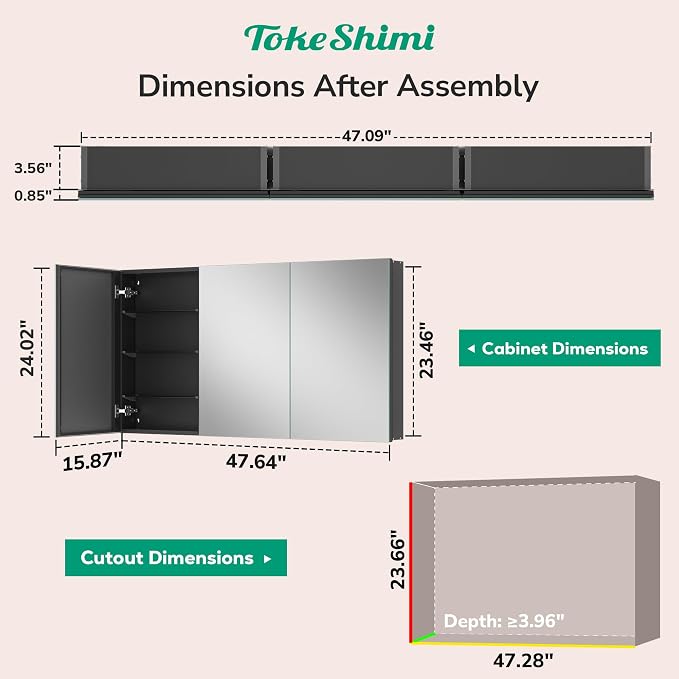 TokeShimi 48x24 Bathroom Medicine Cabinet - Image 2