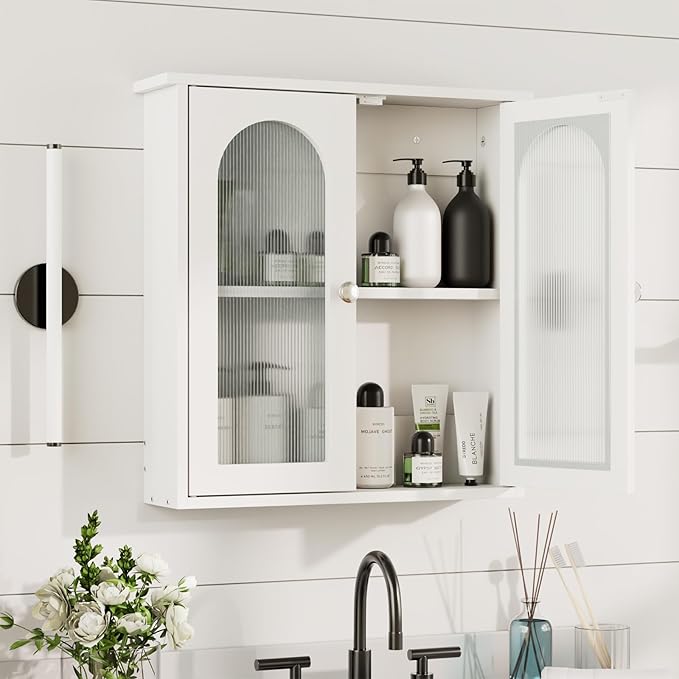 White Bathroom Wall Cabinet, Bathroom Cabinet Wall Mounted - Image 6