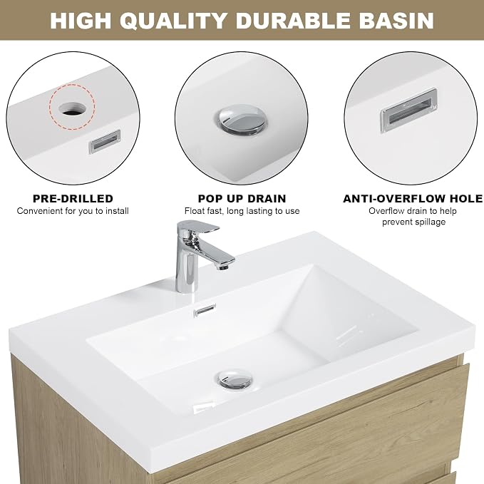 Floating Vanity Bathroom, 30 Inch Bathroom Vanity - Image 4