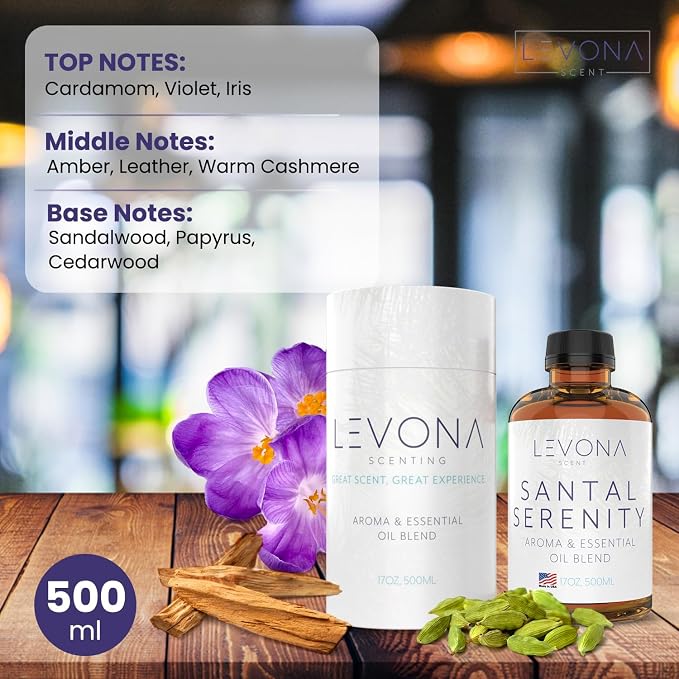 Levona Scent Santal Serenity Essential Oil: Notes of Sandalwood, Papyrus & Amber - Image 2