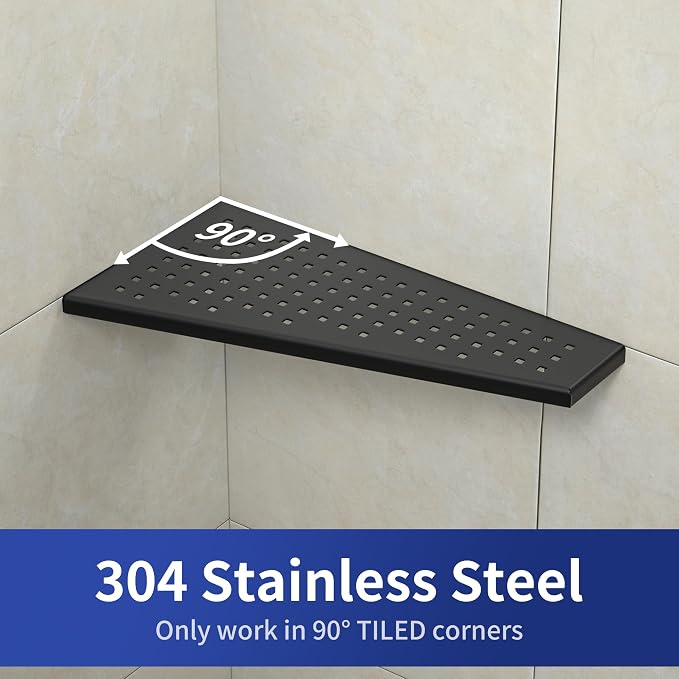 Corner Shower Shelf 2PCS, Trapezoid Bathroom Shelves 12'' - Image 5
