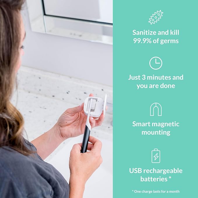 Bril UV-C Toothbrush Sanitizer, Portable Cleaner, Travel Cover, Magnetic Holder - Image 3