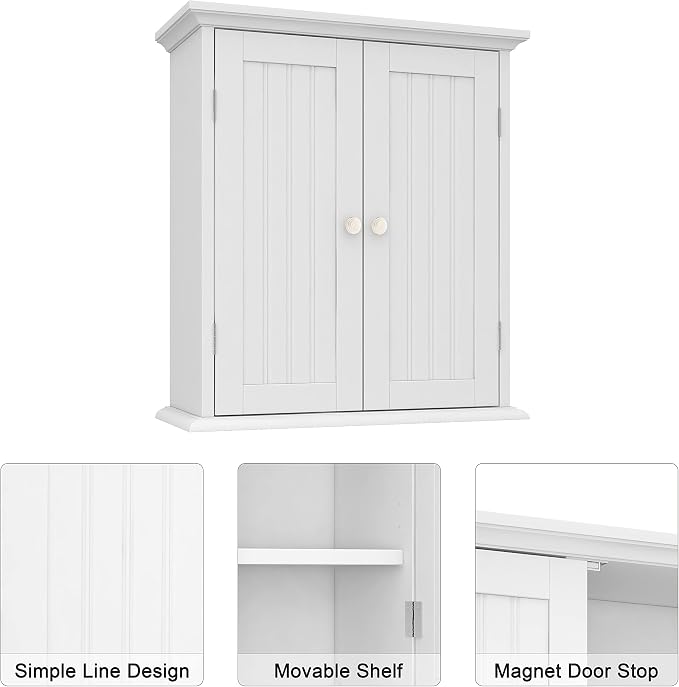 ChooChoo Bathroom Wall Cabinet, Over The Toilet Space Saver Storage Cabinet - Image 4