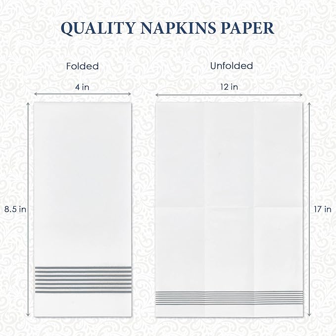 LITOPAK 100 Pack Guest Towels Disposable, Soft And Absorbent Bathroom Napkins - Image 2