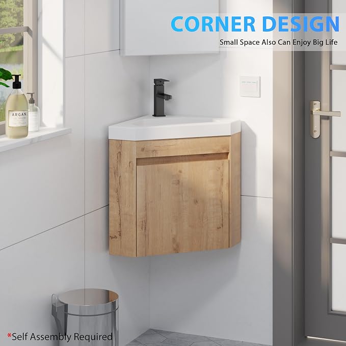 eclife 22" Corner Bathroom Vanity Sink Combo - Image 4