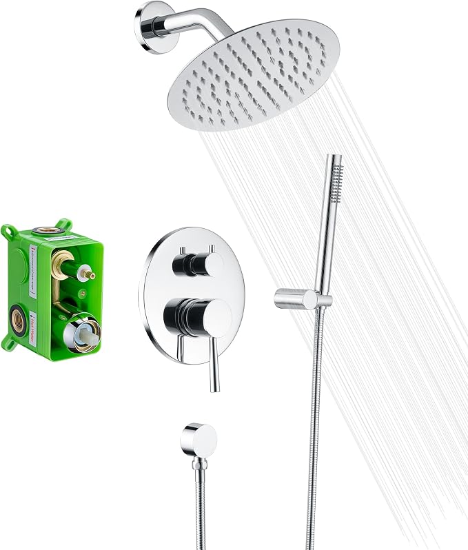 SUMERAIN Rain Shower System, Wall Mounted Bathroom Shower Faucet Set by SUMERAINFAUCETS