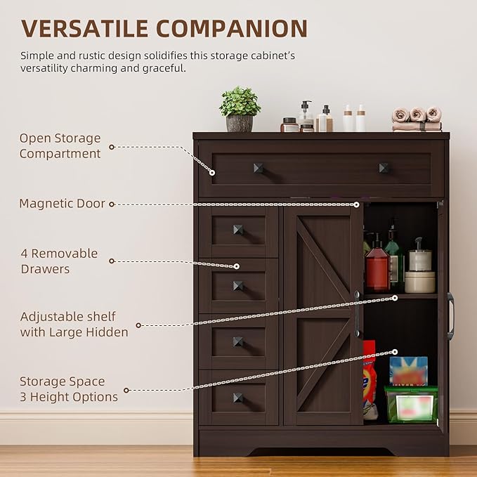 Vabches Farmhouse Storage Cabinet - Image 6