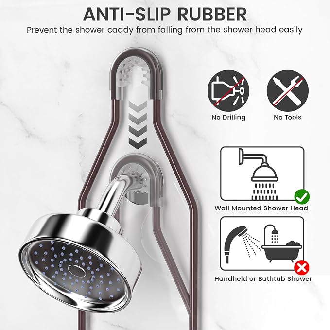 REINHARDT Shower Caddy Hanging Adjustable, Extended Length Rustproof Showers - Image 4