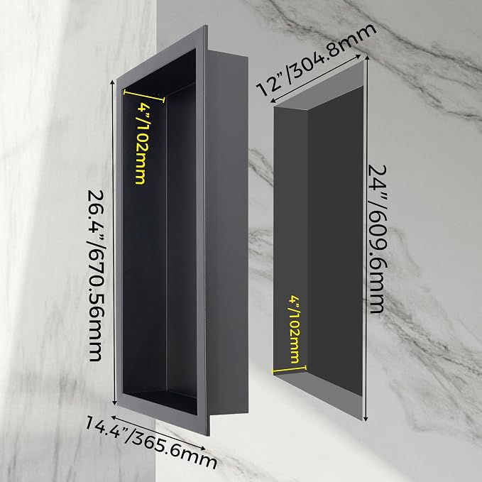 Stainless Steel Shower Niche No Tile Needed Recessed - Image 3