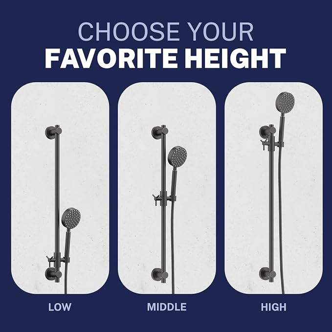 HammerHead Showers® SOLID METAL 27.5 Inch Shower Slide Bar Set and Handheld - Image 6