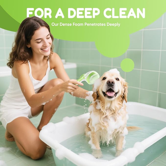 Pet Bath Brush with Shampoo Dispenser, Dog Bath Brush and Grooming Massage Brush - Image 4