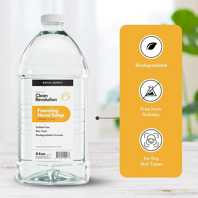 Clean Revolution Foaming Hand Soap Refill Supply Container. Ready to Use - Image 4