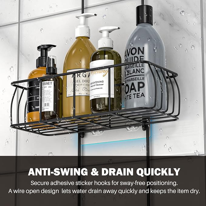 Epicano Shower Caddy Hanging, Anti-Swing Over Head Shower Caddy Rustproof - Image 6