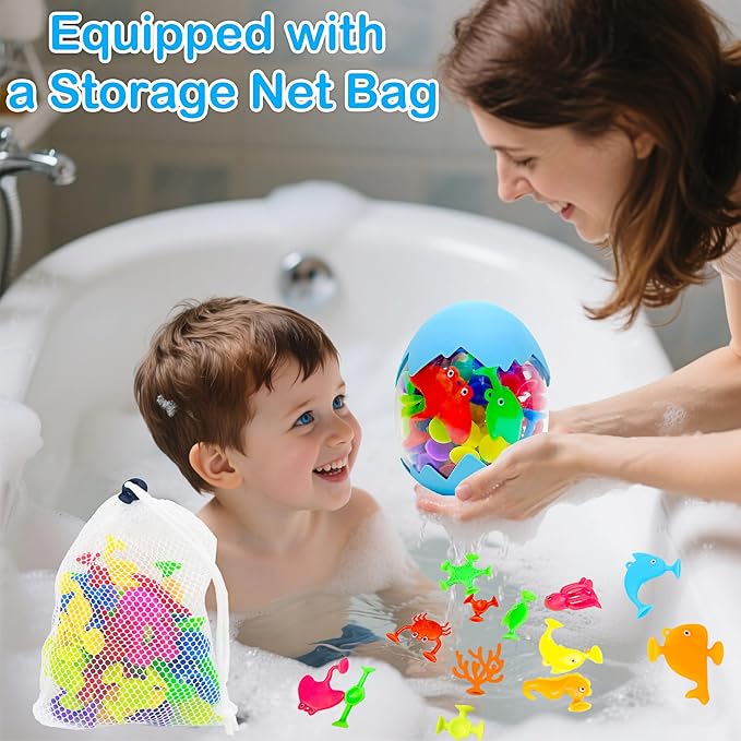 32PCS Suction Cup Bath Toys for Kids Ages 1-3 Ocean Animal Suction Bath Toys - Image 4