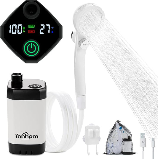 innhom Portable Camping Shower, 6000mAh Rechargeable Camp Shower Pump by innhom