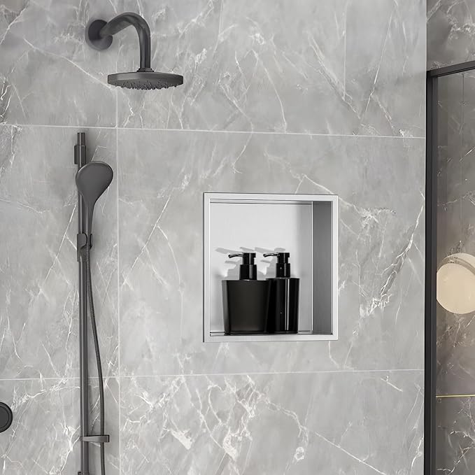 SaniteModar Shower Niche, Stainless Steel Shower Niche 12" X 12" No Tile Needed - Image 8