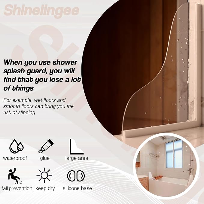 Shineligee 2 Pack Updated Shower Splash Guard, Large Splash Guards - Image 2